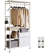 Amazon｜Aibiju ハンガーラック 引き出し付き 洋服掛け スタンド